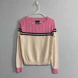 Abercrombie and Fitch Pink and White Sweater
